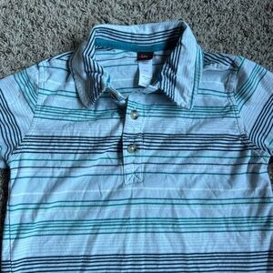 Tea Kids Golf Polo Shirt Blue Stripes Large 8